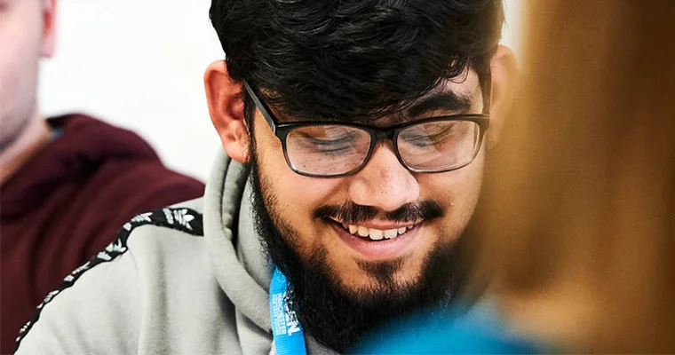 Close-up of a student smiling