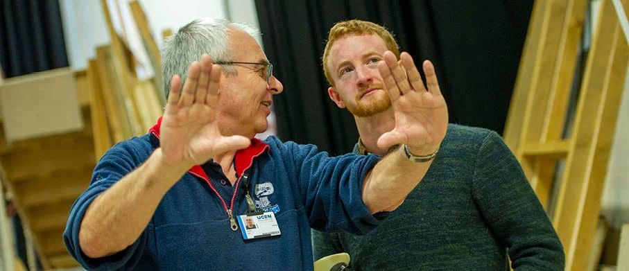 Two people talking to each other