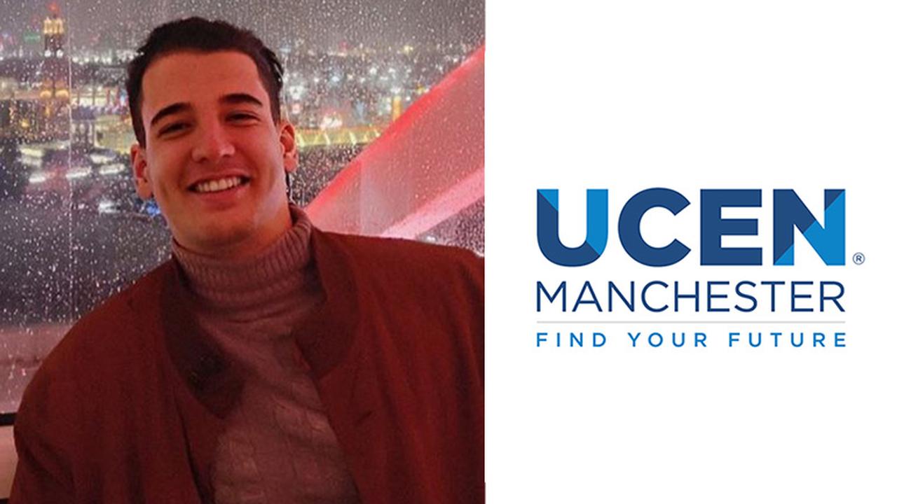 On the left is a picture of Siavash and on the right is the UCEN Manchester logo.