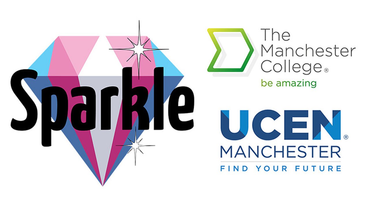 Sparkle, The Manchester College and UCEN Manchester logos
