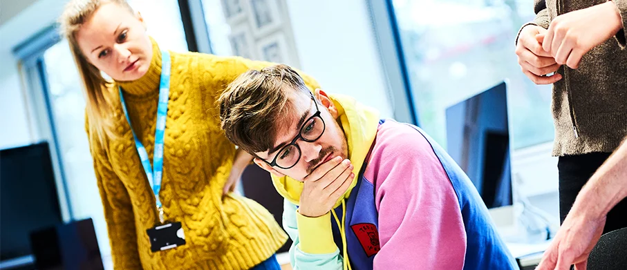 UCEN Manchester students brainstorming together