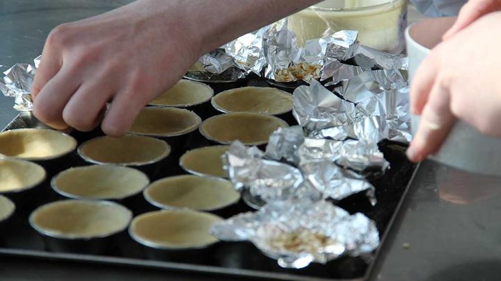 A student baking