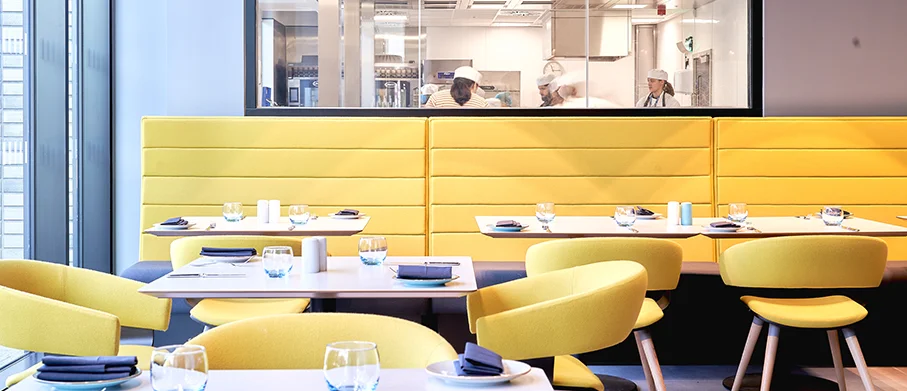 Inside City Campus Manchester restuarant