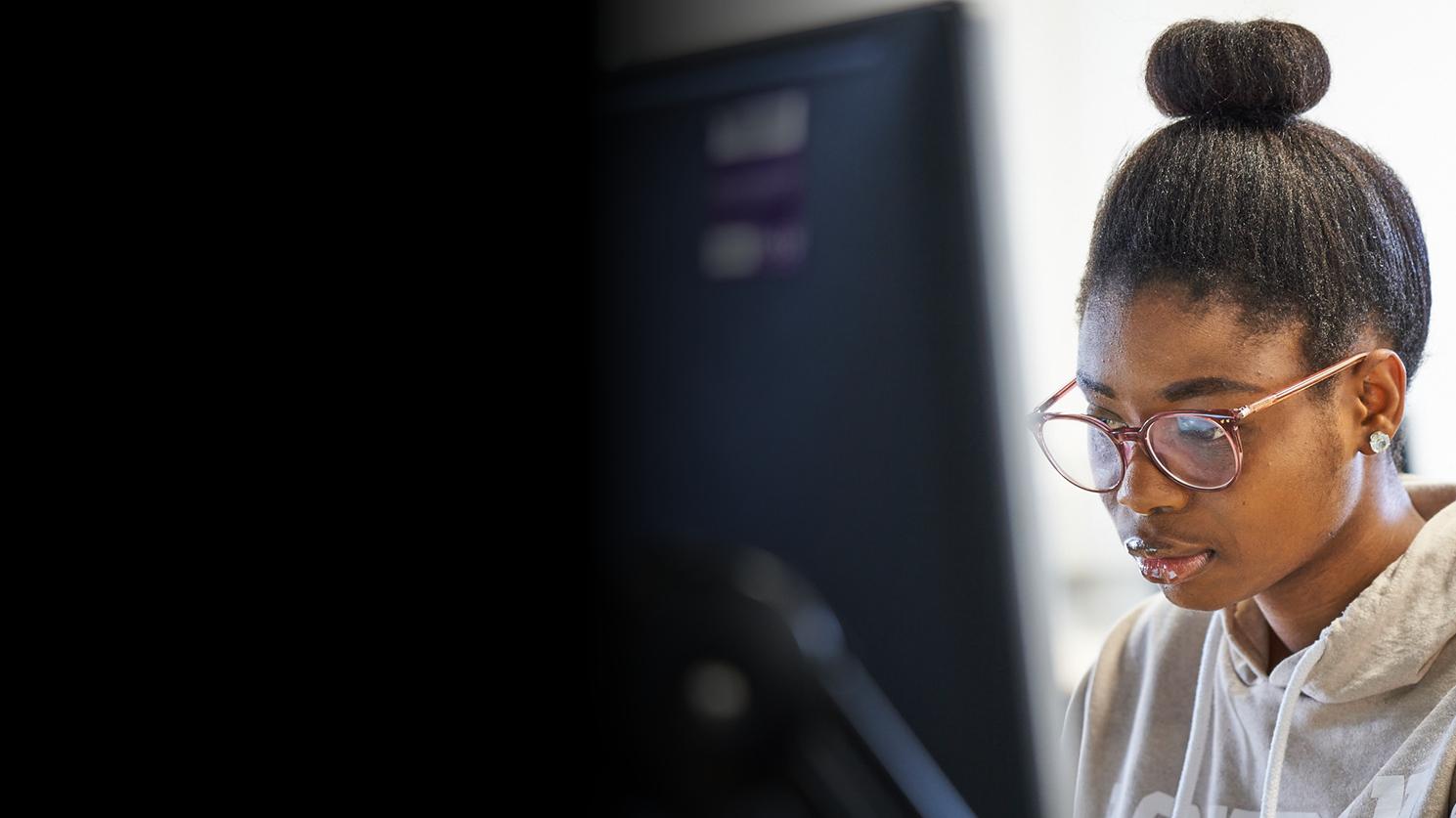 Young woman using a computer