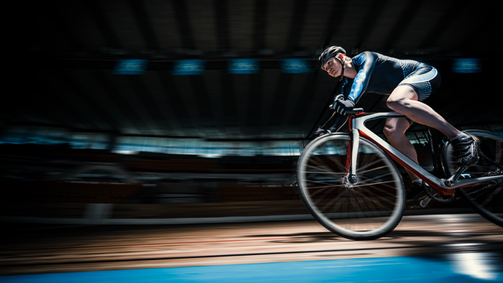 A cyclist on a track