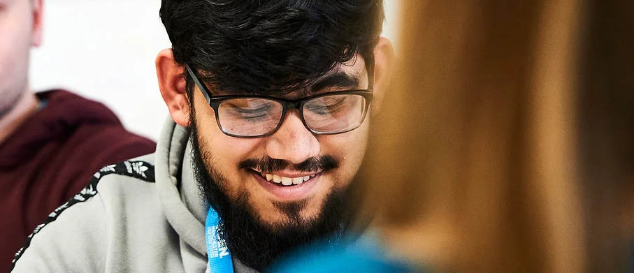 Close-up of a smiling student