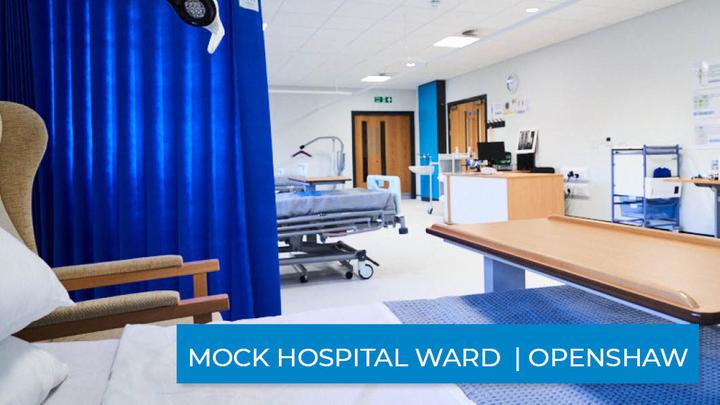 Equipment in Openshaw mock hospital ward