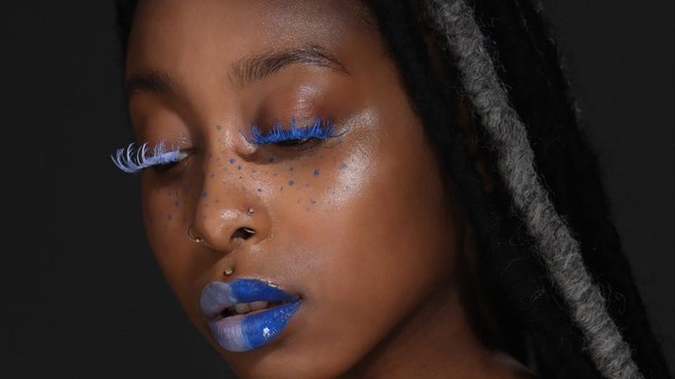 Portrait image of a model with make-up applied