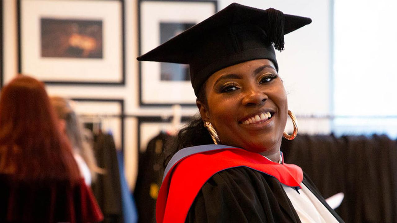 A UCEN Manchester student at graduation.