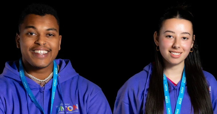 Photo of Joshua, SU President and Alleah, SU Vice President at UCEN Manchester