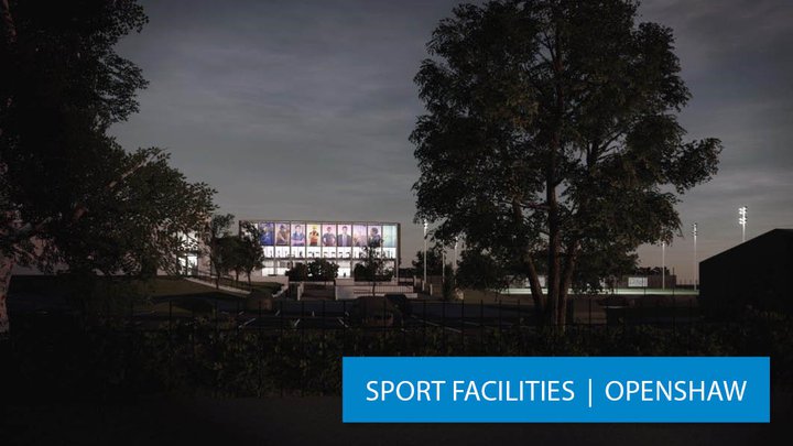 Openshaw sport facilities at night