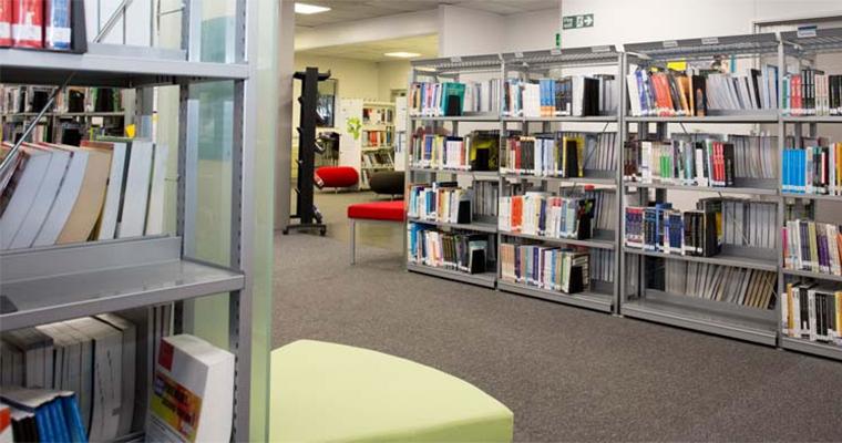 Inside a library