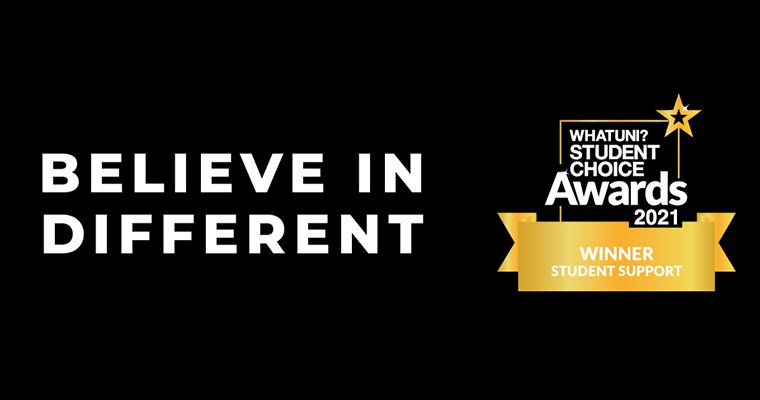 Believe in different UCEN Manchester WhatUni Students Awards winner logo