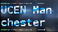 A Raspberrypi displaying the graphic 'UCEN Manchester'