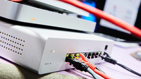 Close-up of a router