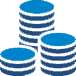 Icon showing stacked coins