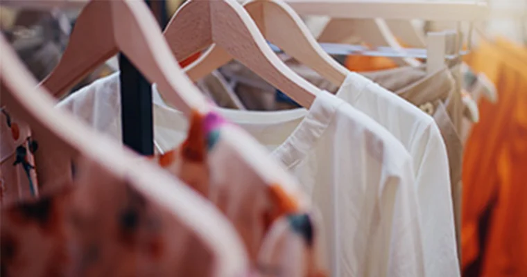 Clothes hanging on a clothes rail